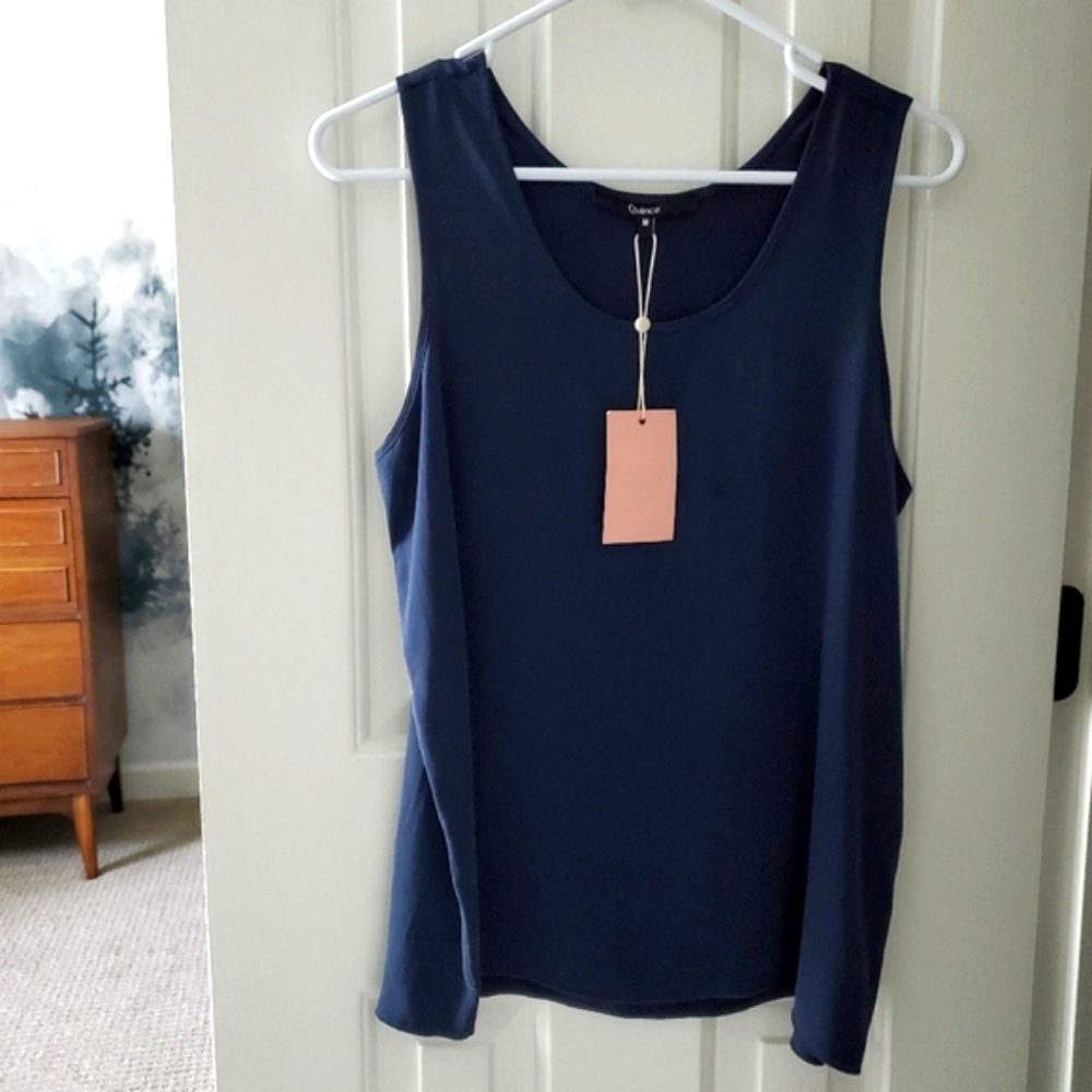 🔆 Quince 100% Washable Silk Pajama Tank, Indigo Blue (M) - Picture 11 of 11